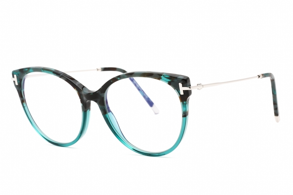 NWT Tom Ford FT5770-B-056 Blue Round 54mm Glasses